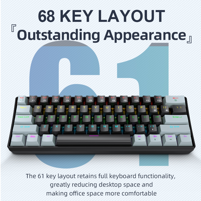Keyboard Gaming Mac - APAYADO K61 Mini tastiera meccanica, cablata,