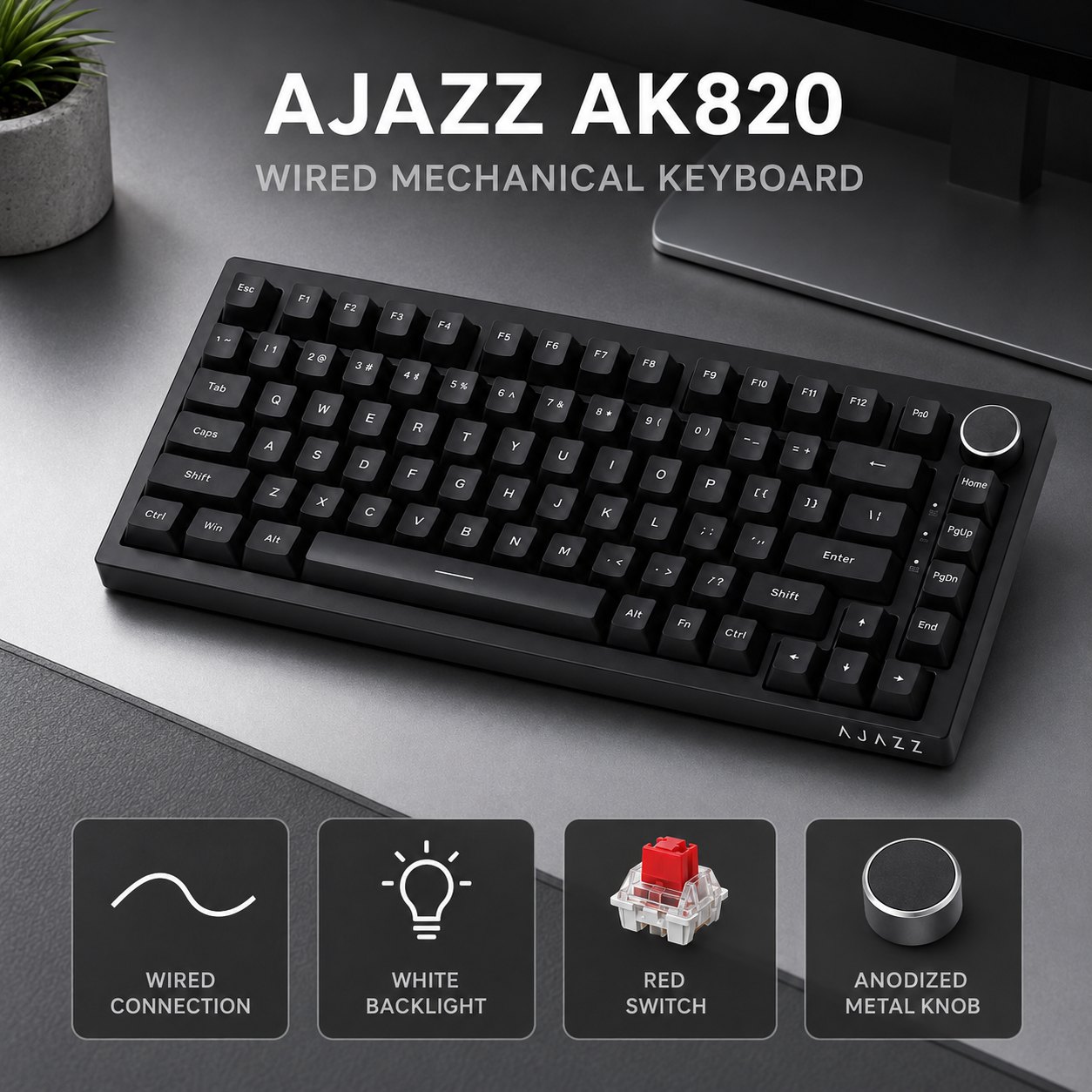 Keyboard Gaming Mac - AJAZZ AK820 Tastiera Meccanica Wireless Bluetooth