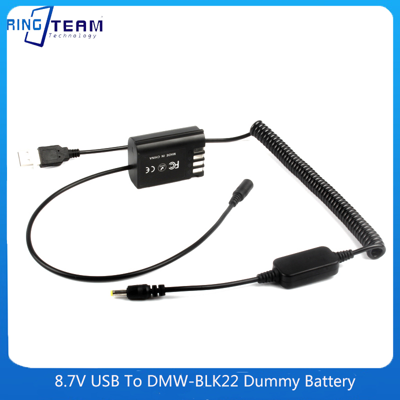 Coiled Usb Cable - Batteria Fittizia DMW-BLK22, Accoppiatore DC DMW-DCC17