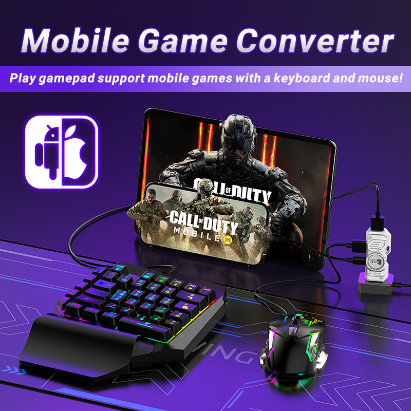 Gaming Keyboard Mouse And Headset Combo - Kit convertitore giochi per dispositivi mobili
